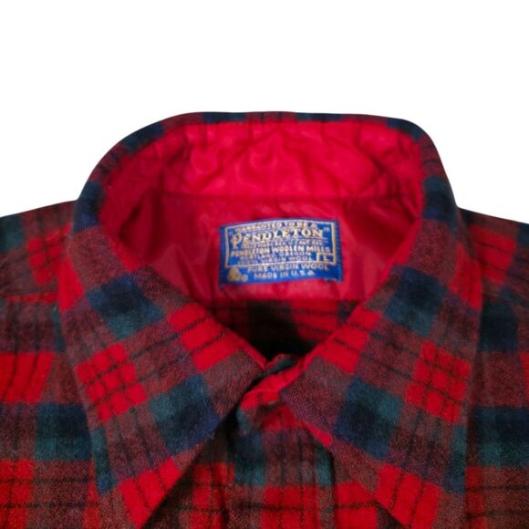 VINTAGE PENDLETON PLAID BUTTON UP FLANNEL SHIRT - Picture 2 of 7